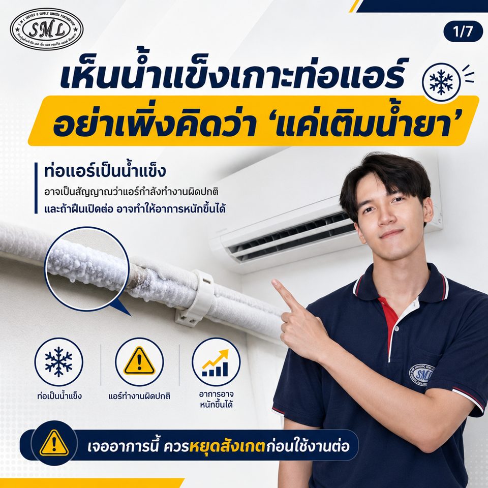 ท่อแอร์มีน้ำแข็งเกาะ เกิดจากอะไร? ภาพที่ 1